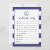 ベビーのための航海のないかりのベビーシャワーの願い 招待状 (正面)