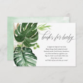 ベビーのための葉熱帯緑モンステラの本 エンクロージャーカード (正面/裏面)