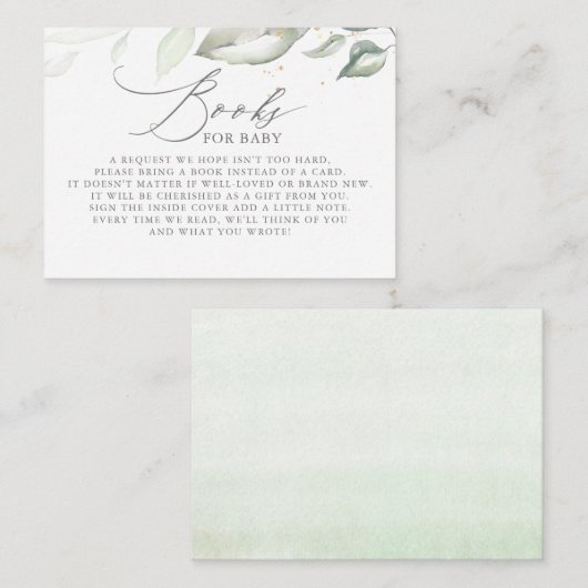 ベビーのための葉Sage Greeneryの書籍 エンクロージャーカード (正面/裏面)