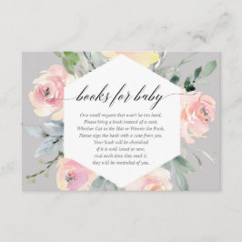 ベビーのための赤面のピンクおよび灰色のモダンな花の本 エンクロージャーカード