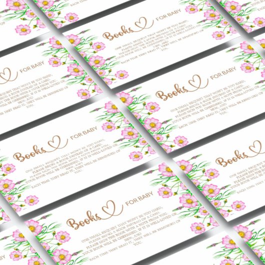 ベビーのための開花ベビーシャワー本のベビー エンクロージャーカード