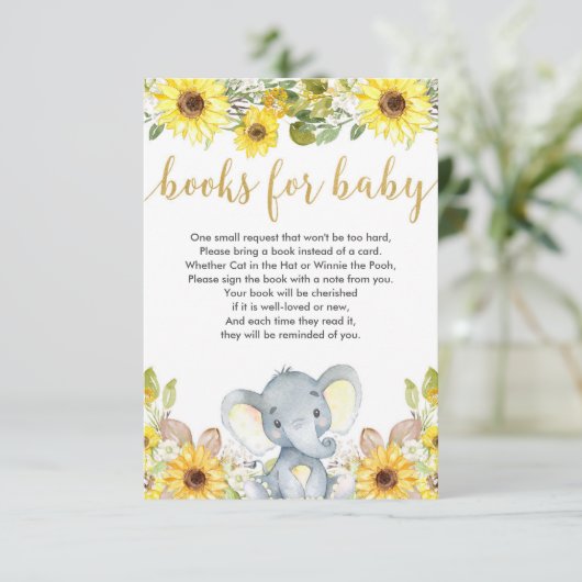 ベビーのための黄色い象の男女兼用な本 エンクロージャーカード (スタンド正面)