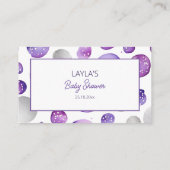 ベビーのためのBeary teddyクマ紫の赤ちゃんシャワー本 エンクロージャーカード (裏面)
