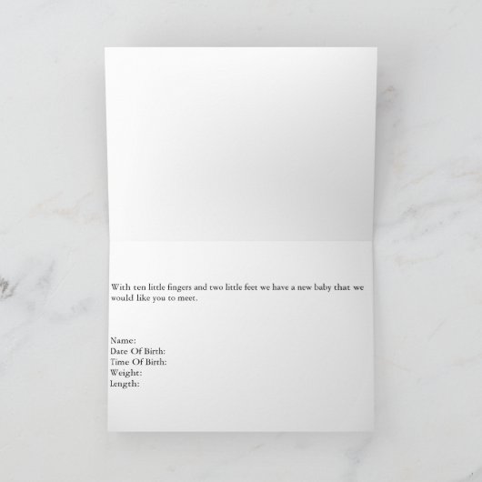 ベビーのつま先 案内状 (内部)