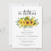 ベビーのひまわり開花ベビーシャワー 招待状 (正面)