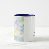 ベビーのひよこの水彩画を持つコウテイペンギン マグカップ (中央)