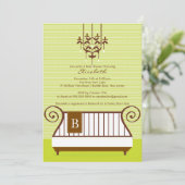 ベビーのまぐさ桶のベビーシャワーの招待状のシックなニュートラル 招待状 (スタンド正面)