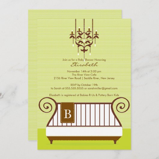 ベビーのまぐさ桶のベビーシャワーの招待状のシックなニュートラル 招待状 (正面/裏面)