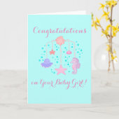 ベビーのまぐさ桶の移動式デザインの挨拶状 カード (黄色い花)