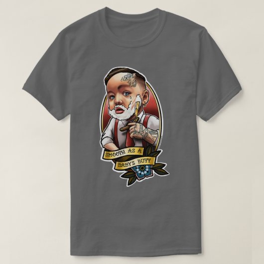 ベビーのような滑らかなお尻 Tシャツ (デザイン正面)