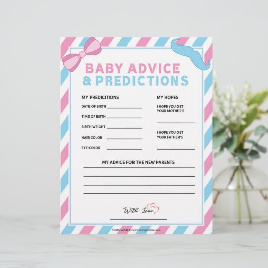 ベビーのアドバイスと予測[性別による驚き] レターヘッド (スタンド正面)
