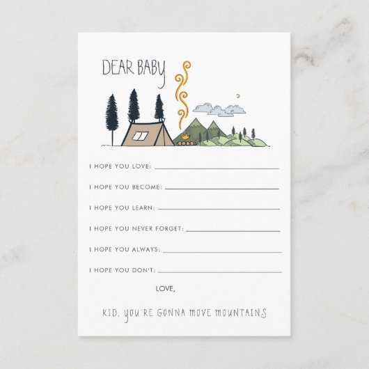 ベビーのアドバイスカード|冒険のための願いは始まります エンクロージャーカード (正面)