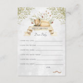 ベビーのアドバイスカード|森林キツネのための願い エンクロージャーカード (正面)