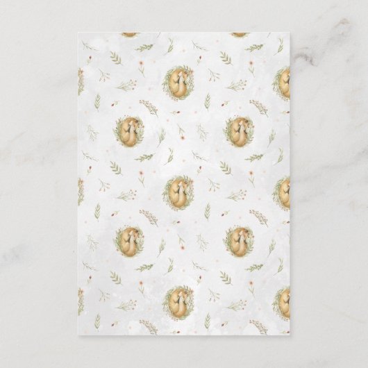 ベビーのアドバイスカード|森林キツネのための願い エンクロージャーカード (裏面)