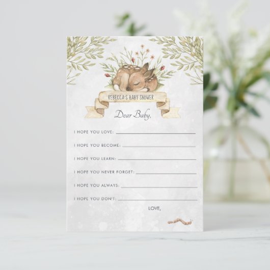 ベビーのアドバイスカード|森林シカのための願い エンクロージャーカード (スタンド正面)