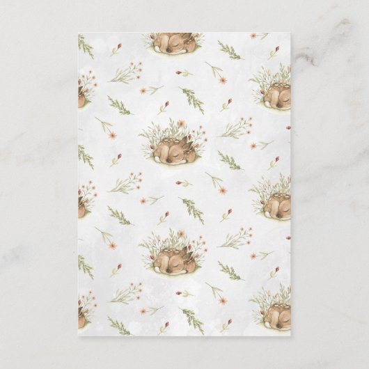 ベビーのアドバイスカード|森林シカのための願い エンクロージャーカード (裏面)