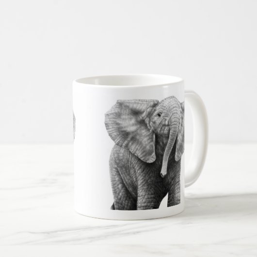 ベビーのアフリカゾウのマグ コーヒーマグカップ (正面右)