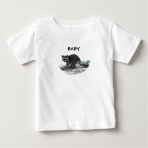 ベビーのアライグマのTシャツ ベビーTシャツ