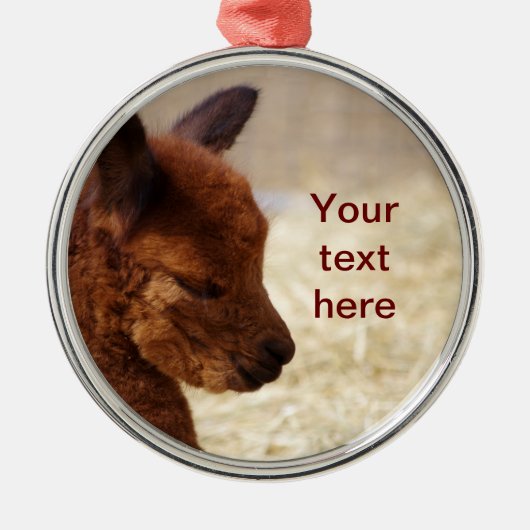 ベビーのアルパカのクリスマスのオーナメント メタルオーナメント (正面)