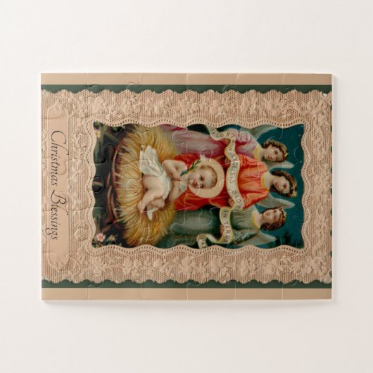 ベビーのイエス様と天使のクリスマス ジグソーパズル (横)