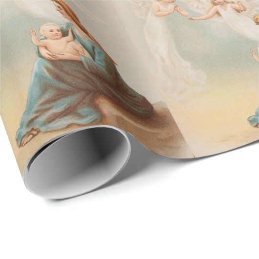 ベビーのイエス・キリストのギフトの紙とのカラフルなヴィンテージメリー ラッピングペーパー (ロールコーナー)