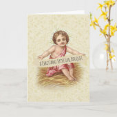 ベビーのイエス・キリストのクリスマスの霊的花束の祈りの言葉 カード (黄色い花)