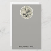 ベビーのイエス・キリストのレースのボーダーを持つ賛美された聖母マリア 便箋 (正面/裏面)