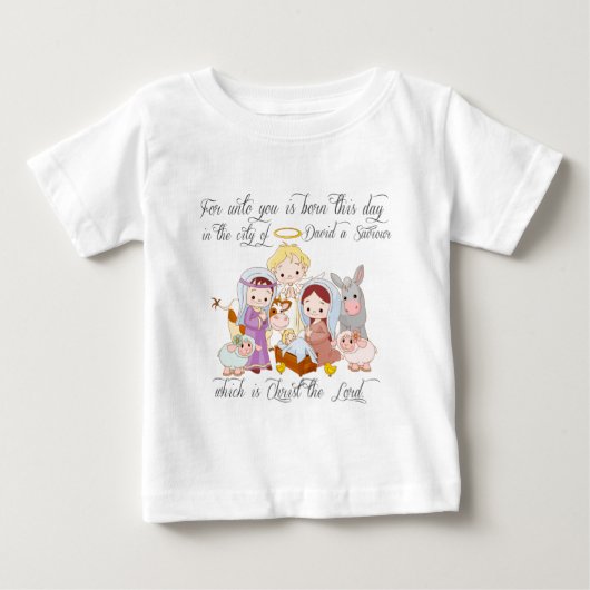 ベビーのイエス・キリストの出生 ベビーTシャツ (正面)