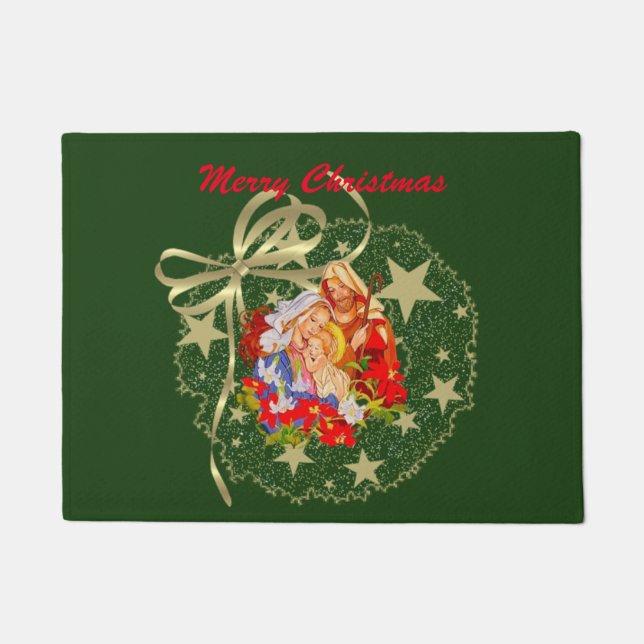 ベビーのイエス・キリストの玄関マット ドアマット (正面)