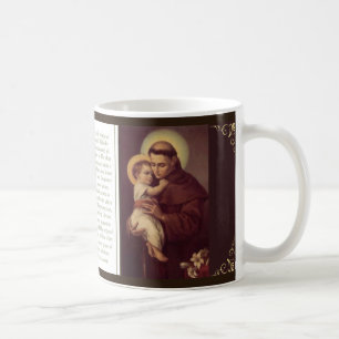ベビーのイエス・キリストの祈りの言葉が付いているパドゥアのSt Anthony コーヒーマグカップ