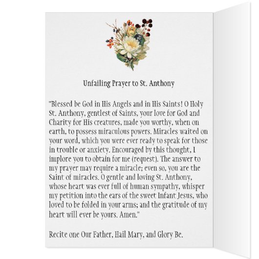 ベビーのイエス・キリストの祈りの言葉のヴィンテージのSt Anthony (内側 (左))