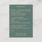 ベビーのイエス・キリストMemorareの神聖なカードを持つ聖母マリア 名刺 (裏面)