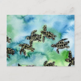 ベビーのウミガメのハ虫類の動物の野性生物の絵画 ポストカード