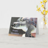 ベビーのウミガメのバースデー・カード カード (黄色い花)