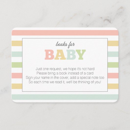 ベビーのエンクロージャのためのパステル調の本、中立色 エンクロージャーカード (正面)