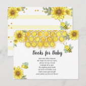 ベビーのエンクロージャカードのためのヒマワリの蜂の本 インビテーションポストカード (正面/裏面)