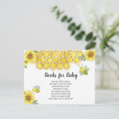 ベビーのエンクロージャカードのためのヒマワリの蜂の本 インビテーションポストカード (スタンド正面)