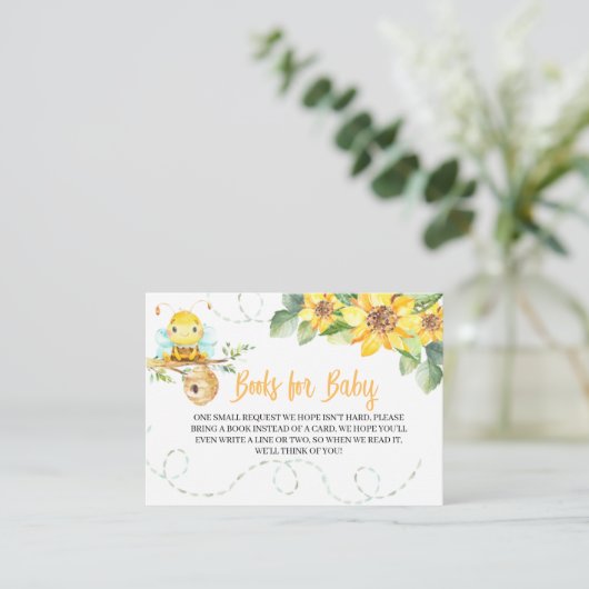 ベビーのエンクロージャカードのための蜂のベビーシャワーの本 エンクロージャーカード (スタンド正面)