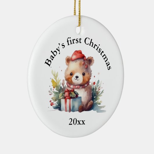 ベビーのカスタム初めてのクリスマスはギフトを負担 セラミックオーナメント (右)