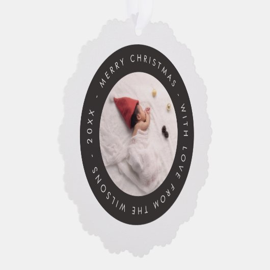ベビーのカスタム初めてのクリスマスフォトカードオーナメント オーナメントカード (右)