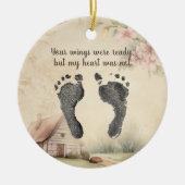 ベビーのカスタム足プリントヴィンテージメモリ セラミックオーナメント (正面)