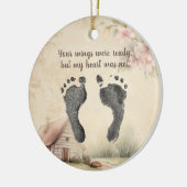 ベビーのカスタム足プリントヴィンテージメモリ セラミックオーナメント (左)