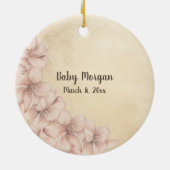 ベビーのカスタム足プリントヴィンテージメモリ セラミックオーナメント (裏面)