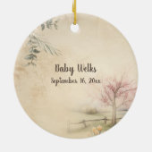 ベビーのカスタム足プリントヴィンテージメモリ セラミックオーナメント (裏面)