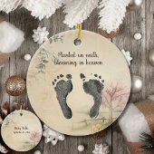 ベビーのカスタム足プリントヴィンテージメモリ セラミックオーナメント