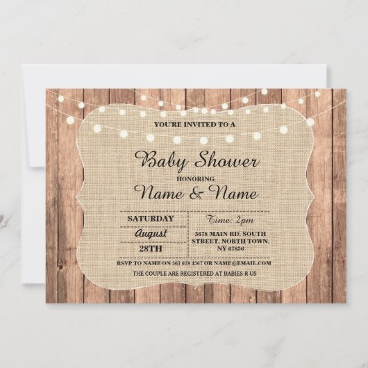 ベビーのカップルのシャワー私はBBQの黒板の招待をします 招待状 (正面)