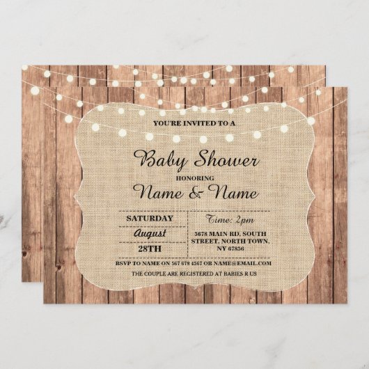 ベビーのカップルのシャワー私はBBQの黒板の招待をします 招待状 (正面/裏面)