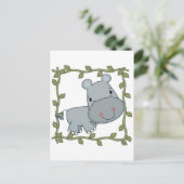 ベビーのカバのTシャツおよびギフト ポストカード (スタンド正面)