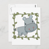 ベビーのカバのTシャツおよびギフト ポストカード (正面/裏面)