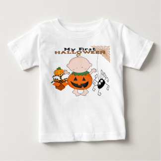 ベビーのカボチャ私の第1ハロウィンの乳児のTシャツ ベビーTシャツ